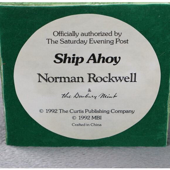 Norman Rockwell “Ship Ahoy” Figurine Danbury Mint 1992 Sailor Boy Grandpa Parrot - Picture 9 of 9